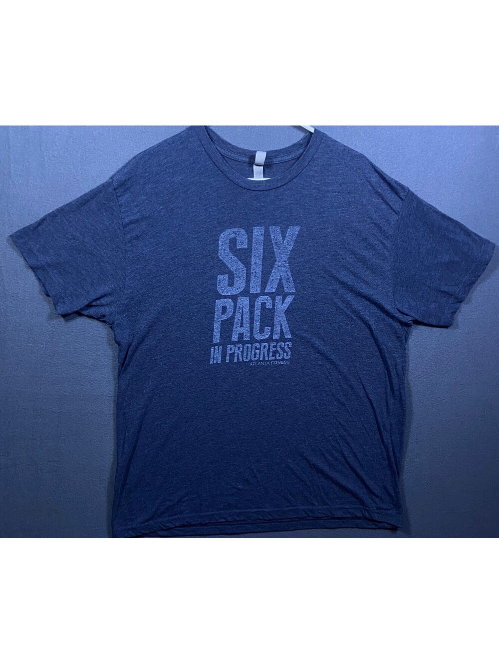 Atlanta Fitness Navy Blue 'Six Pack In Progress' Graphic T-Shirt XL